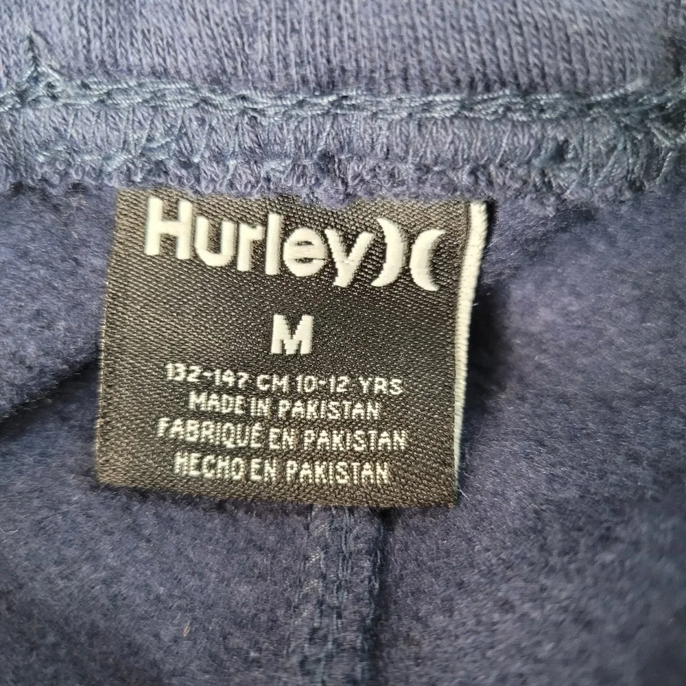 Hurley Boys Midnight Navy Fleece Joggers Sweatpants Size Medium 10-12 986549-U90